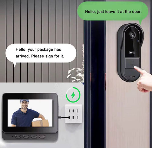 🏠 Sonnette Vidéo Sans Fil avec Écran – Sécurité Intelligente à Domicile